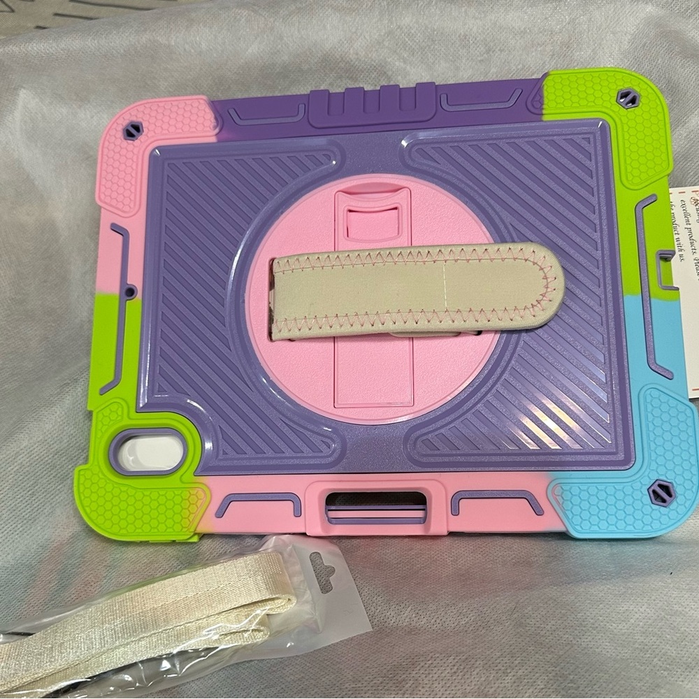 Hocase for IPad 10th generation 10.9”, Rainbow Rugged Case and stand. New